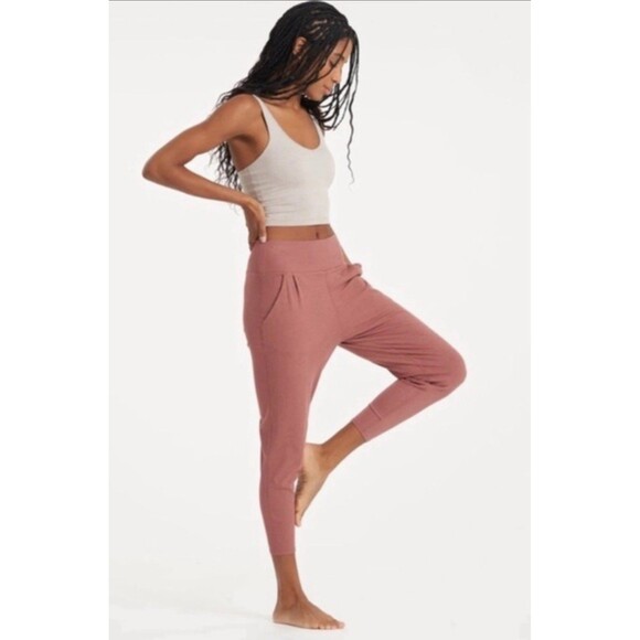 VUORI Lux At Ease Harem Pant Size XS Heathered Brown Tapered Casual Lounge Basic - Picture 1 of 13